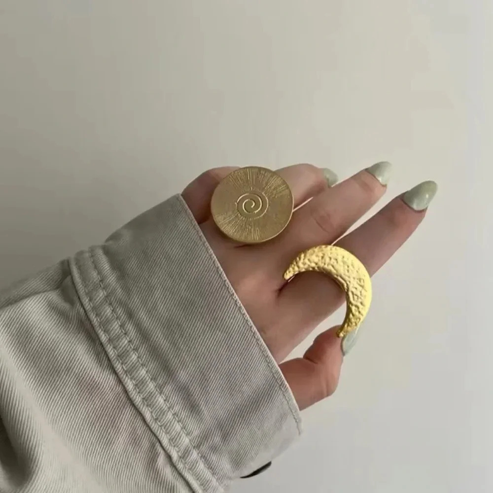 Soleil Moon Gold 18K Gold Stainless Steel Waterproof Ring
